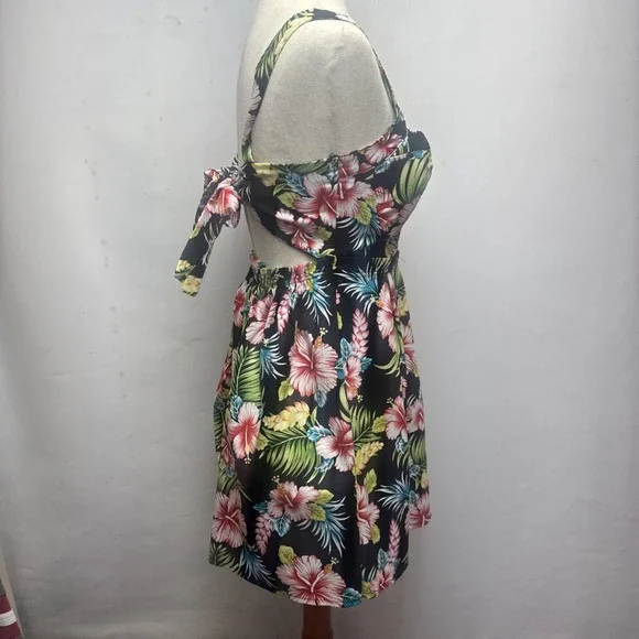 Pure Hype Dress Womens Small Black Floral Sleeveless . Summer Dress. - Picture 4 of 9